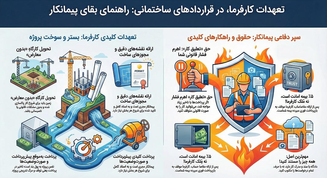 راهنمای مهمترین تعهدات کارفرما به پیمانکار بر اساس شرایط عمومی پیمان