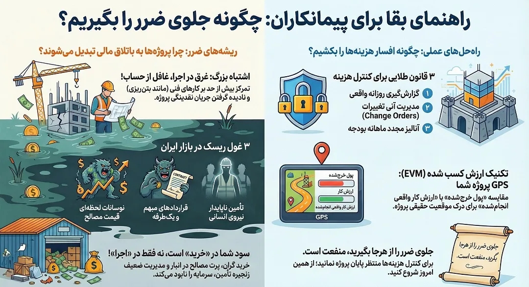 راهنمای مدیریت ریسک و کنترل هزینه های پیمانکاری