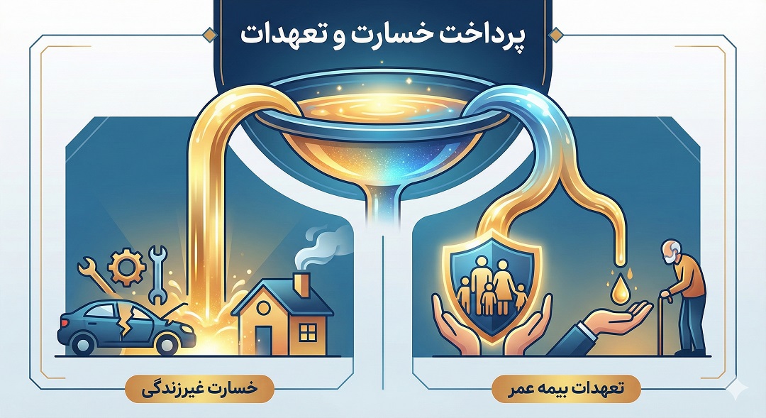 ۶. مبالغ پرداختی بابت خسارت و تعهدات بیمه عمر
