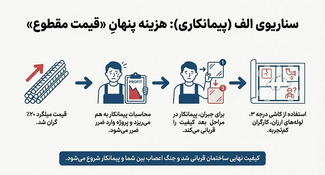تفاوت در سود و منافع پیمانکاری