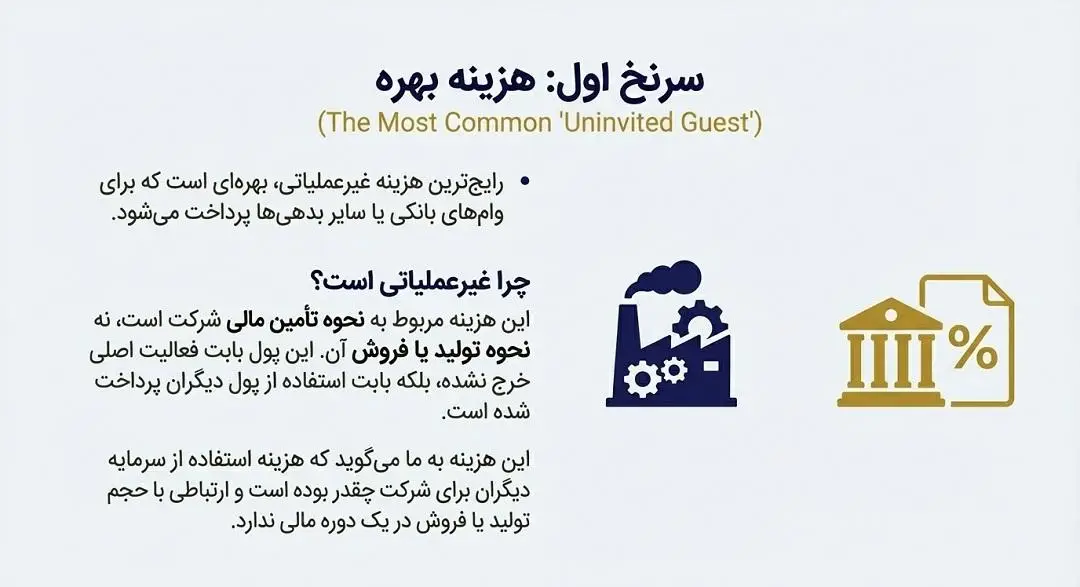 رایج ترین هزینه غیر عملیاتی