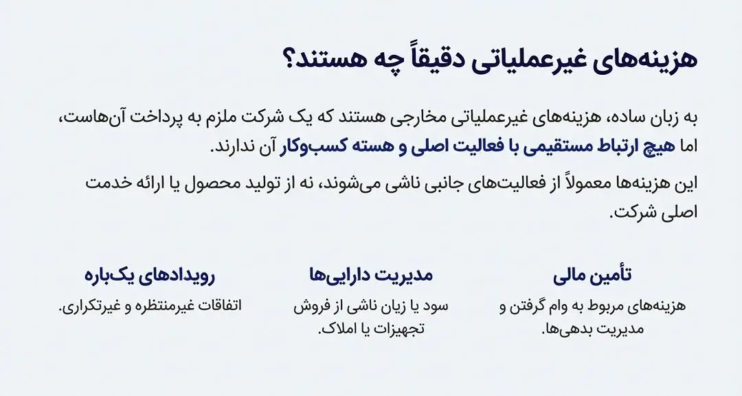 تعریف هزینه های غیر عملیاتی