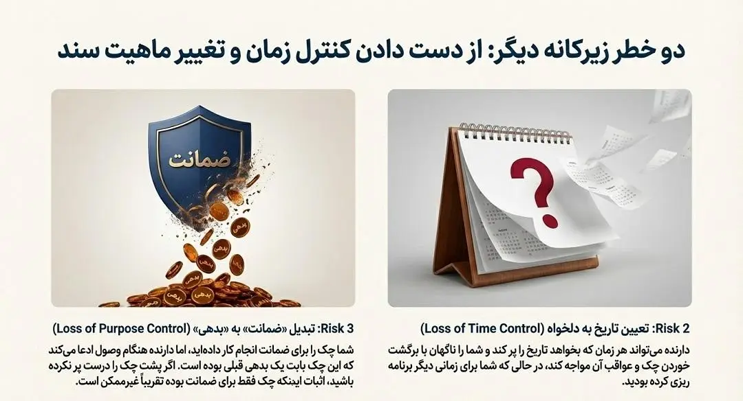 خطرات چک سفید امضاء