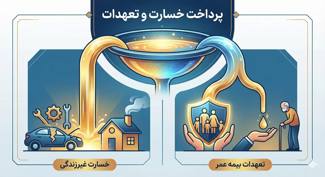 ۶. مبالغ پرداختی بابت خسارت و تعهدات بیمه عمر