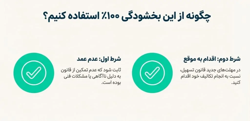 شرط استفاده از این بخشودگی