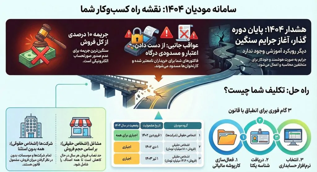 مشمولان سامانه مودیان در سال ۱۴۰۴